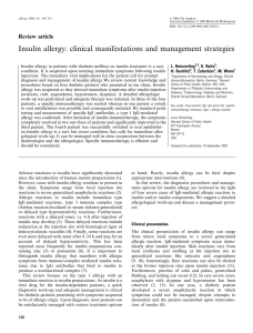 Insulin allergy: clinical manifestations and management