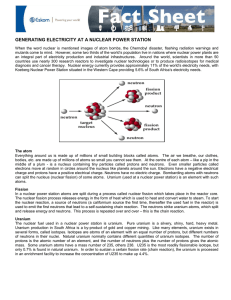 GENERATING ELECTRICITY AT A NUCLEAR POWER STATION: