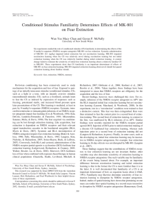 Conditioned Stimulus Familiarity Determines Effects of MK