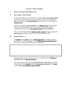 Lesson #5 – Electric Potential