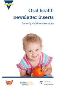 Oral health newsletter inserts for Early Childhood Services