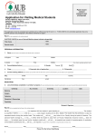 Application for Visiting Medical student