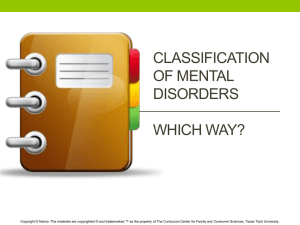 ICD - Mental and Behavioral Disorders