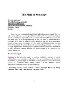 Field of Sociology