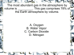 The most abundant gas in the atmosphere by volume is ______