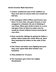 Greek Creation Myth Questions