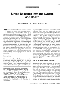 Stress Damages Immune System and Health