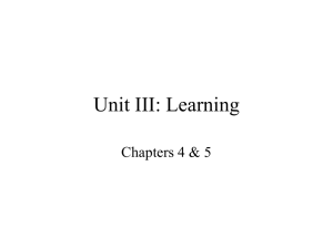 Unit III: Learning