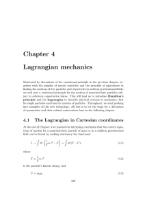 Chapter 4 Lagrangian mechanics