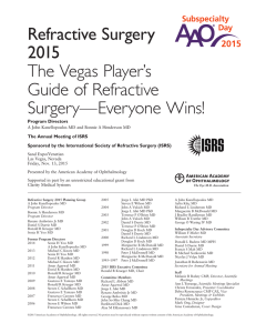 Refractive Surgery 2015 The Vegas Player`s Guide of Refractive