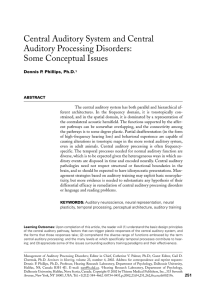 Central Auditory System and Central Auditory Processing Disorders