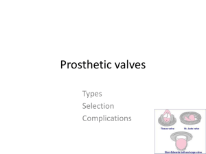 Prosthetic valves - Cardiologycmc.in