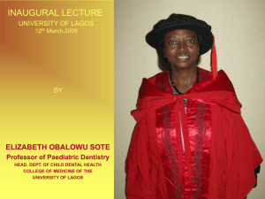 inaugural lecture - University of Lagos