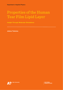 Properties of theHuman Tear Film Lipid Layer