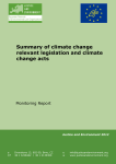 Summary of climate change relevant legislation and climate change