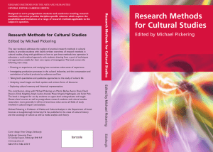 Research Methods for Cultural Studies
