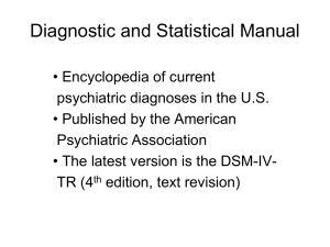 Diagnostic and Statistical Manual