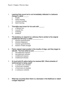 Psych 1 Chapter-5 Review Quiz 1. Learning that occurs but is not