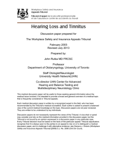 Hearing Loss and Tinnitus