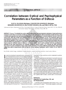 Correlation between Optical and Psychophysical Parameters as a