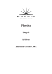 Physics Syllabus - Board of Studies