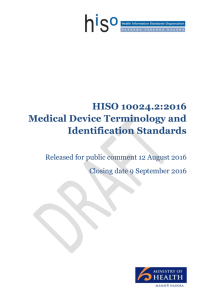 HISO 10024.2:2016 Medical Device Terminology