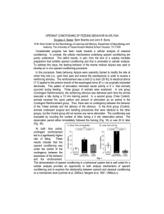 operant conditioning of feeding behavior in aplysia