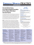 Cervical Spine Injury: An Evidence-Based Evaluation