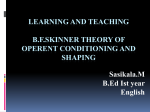 skinner theory of operent conditioning and shaping