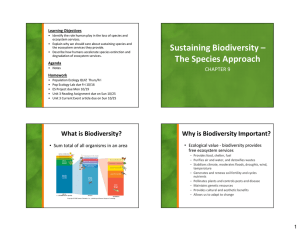 Sustaining Biodiversity – The Species Approach