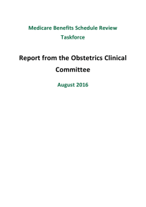 Report from the Obstetrics Clinical Committee