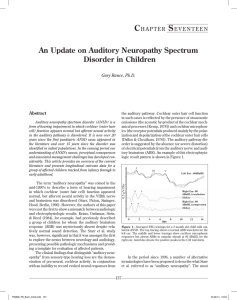 An Update on Auditory Neuropathy Spectrum Disorder in Children