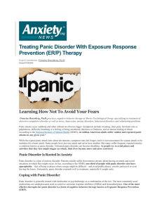 Treating Panic Disorder With Exposure Response Prevention (ER/P