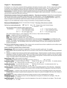 Chapter 9: Thermochemistry VanKoppen