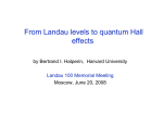From Landau levels to quantum Hall effects