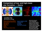 Comparison of low- and high-mass star formation