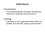 evs 195 introduction to environmental studies tr 9:30