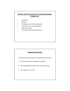 Chapter 10: Entropy and the Second Law of Thermodynamics