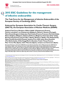 2015 ESC Guidelines for the management of infective endocarditis