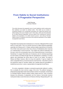 From Habits to Social Institutions: A Pragmatist Perspective
