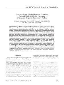 Evidence-Based Clinical Practice Guideline: Inhaled Nitric Oxide for