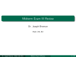 Midterm Exam III Review