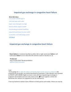 Impaired gas exchange in congestive heart failure