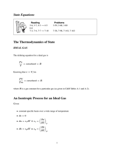 State Equations The Thermodynamics of State An Isentropic