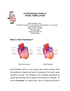 CATHETER ABLATION for ATRIAL FIBRILLATION What is Atrial