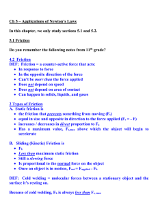 Ch 5 – Applications of Newton`s Laws