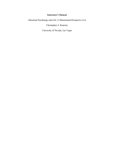 Abnormal Psychology and Life: An Overview