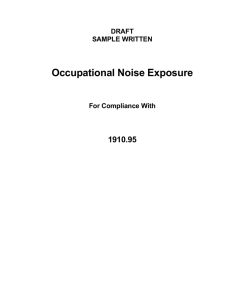 Sample Written Program - Occupational Noise Exposure