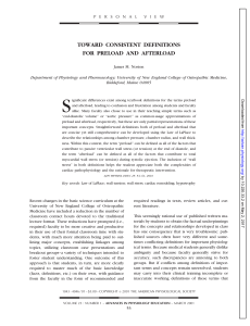 toward consistent definitions for preload and afterload