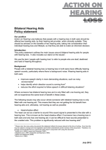 Bilateral Hearing Aids Policy statement